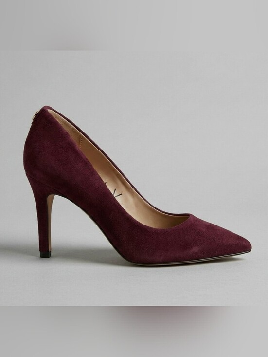 Tahari Shoes - BNWT Tahari Luxe Leather Suede Pointed Toe Stiletto Pump 7.5 Heel Wine Burgundy